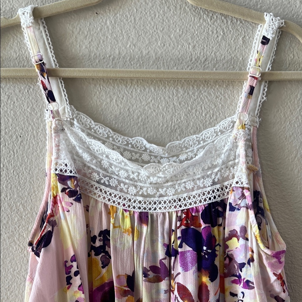 Torrid Multicolor Floral Camisole with Lace Trim - Picture 5 of 8